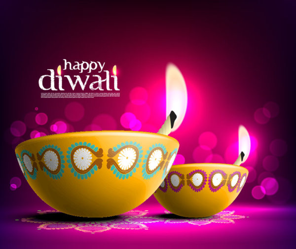 Beaux fonds de Diwali heureux vecteur 04 heureux fond Diwali beau   