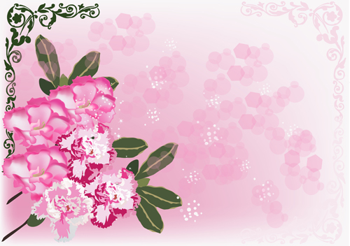 Schöne rosa Blumen vektorhintergründer Set 08 Schön Rosa Hintergrund Blumen   