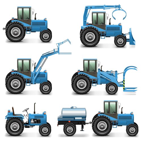 Graphismes vectoriels de véhicules de construction bleus véhicule construction Bleu   