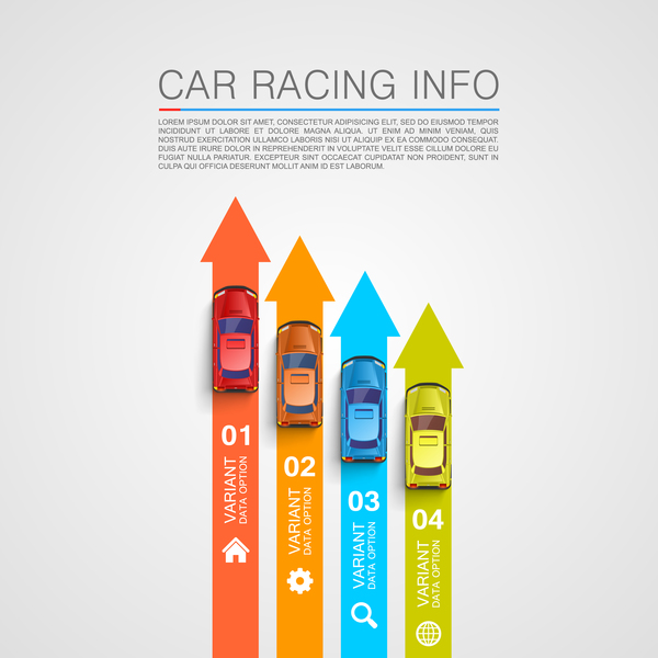 Voiture de course infographie vector set 07 voiture racing infographie   