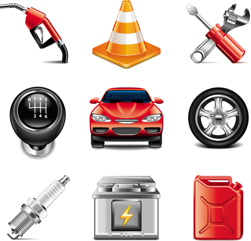 Auto mit Werkzeug-Icons gesetzt Werkzeug icons auto   