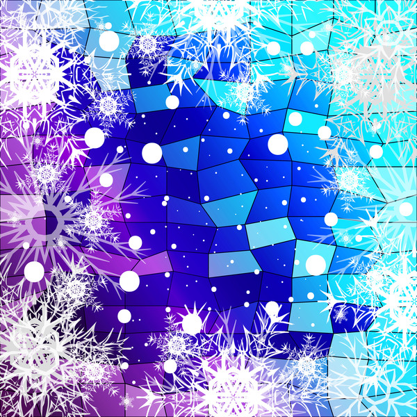 Weihnachtliche Schneeflocke mit glänzendem Polygon-Hintergrundvektor 29 Weihnachten shiny Schneeflocke polygon   