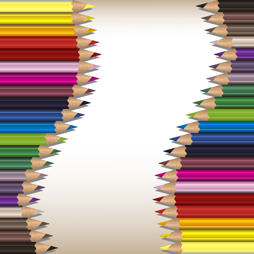 Crayons colorés fonds vecteur ensemble 01 crayons coloré arrière-plans   