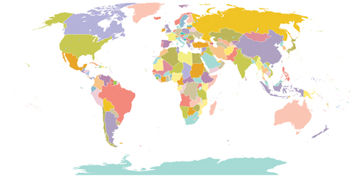 クリエイティブカラーの世界地図ベクトル素材02 色付き 地図ベクトル 地図 マテリアル クリエイティブ   