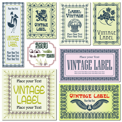 Dekorrahmen und Vintage-Label-Vektoren 01 vintage Rahmen label Dekor   