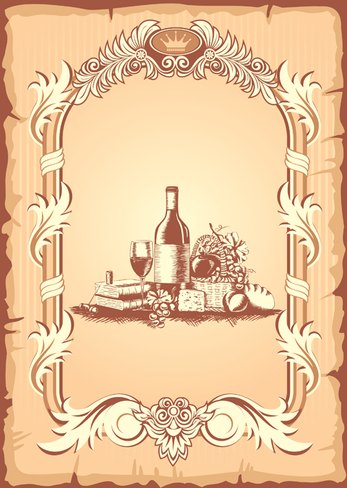 Élégant restaurant vin menu vectoriel graphiques 05 vin restaurant menu elegant   