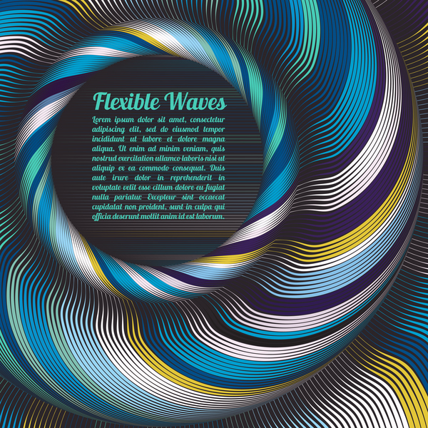 Vagues flexibles cricles abstrait fond vectoriel 09 vagues flexible cricles Abstrait   