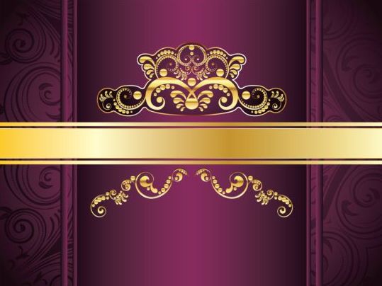 紫色の装飾的な背景ベクトルと黄金03 装飾 パープル ゴールデン   