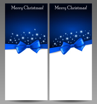 Magnifique 2015 cartes de Noël avec noeud vecteur ensemble 04 Noël magnifique cartes bow 2015   