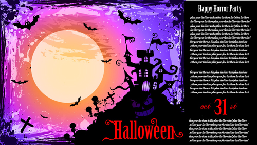 Halloween-Horror-Party-Plakatvektor 04 poster horror halloween   
