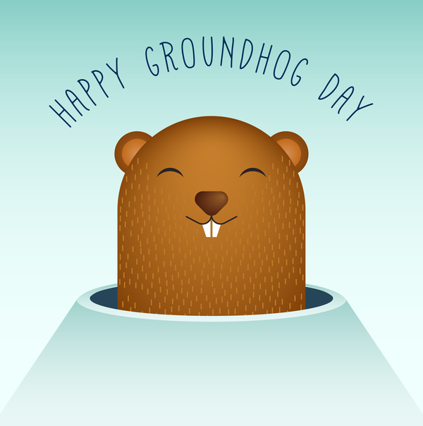Happy groundhog Day Cartoon Vectors 05 tag happy groundhog cartoon   
