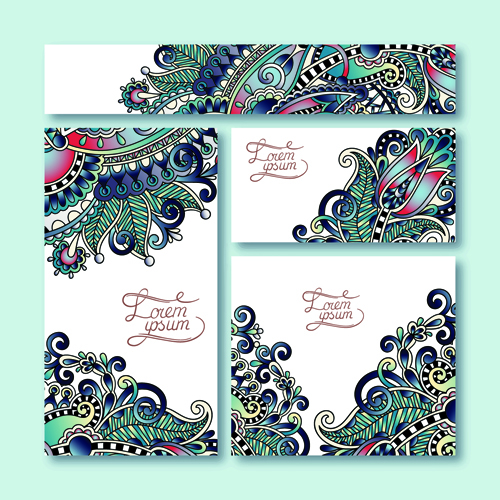 Ornement floral motif cartes vecteur matériel 04 ornement motif floral motif matériel floral cartes carte de motif   