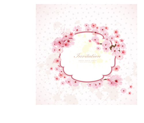 Rosa Blumeneinladung Hintergrundvektormaterial 02 Vektormaterial pink material Hintergrundvektor Hintergrund Einladung Blume   