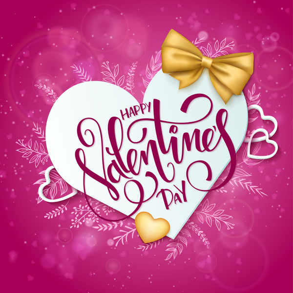 Fond de jour de Valentine rose avec le vecteur romantique de coeur 05 Valentine rose romantique jour coeur   