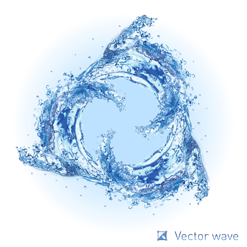 Fond réaliste d’onde d’eau de vecteur 02 vague réaliste l’eau fond   