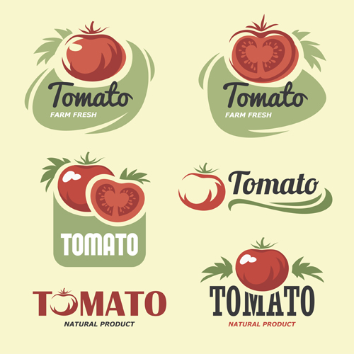 レトロトマトのロゴクリエイティブなデザインベクトル ロゴ レトロフォント トマト クリエイティブ   