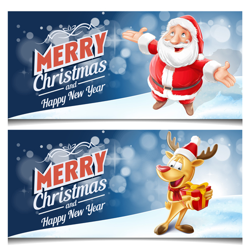 Weihnachtsmann mit Hirschweihnachtsvektor-Banner Weihnachten santa Hirsch banner   