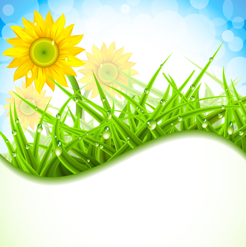 Frühlingsblume mit Graskunst-Hintergrund 02 Hintergrund Gras Frühling Blume   