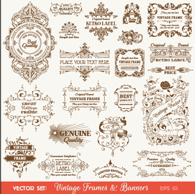 Vintage Deco-Etiketten und Banner Vektor vintage Etiketten banner   