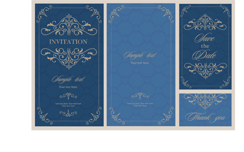Carte d’invitation de mariage avec floral vecotr 03 mariage invitation floral carte   
