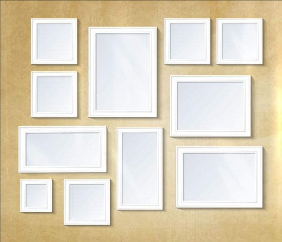 Weißer Fotorahmen mit beigefarbenem Wandvektor 04 weiß Wand Rahmen Foto beige   