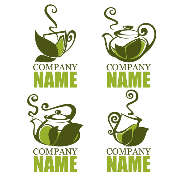 緑茶のロゴデザインベクトル 緑 紅茶 ロゴ   