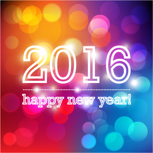 2016 Neujahr mit Halation-Hintergrundvektor Jahr Hintergrund Haltung   