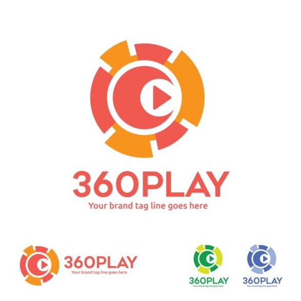 360遊ぶロゴデザインベクター02 再生 ロゴ 360   