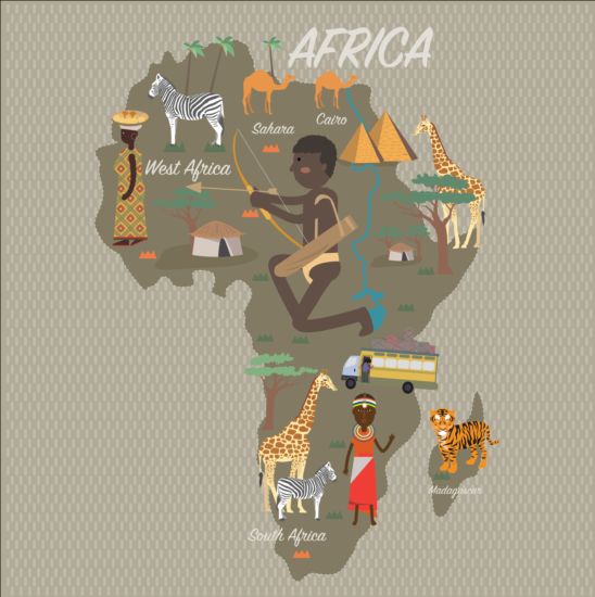 Carte de l’Afrique avec vecteur infographique 02 infographie carte Afrique   