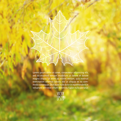 Herbstblattumrandung mit verschwommenem Hintergrundvektor 05 verschwommen outline Hintergrundvektor Hintergrund Blatt   