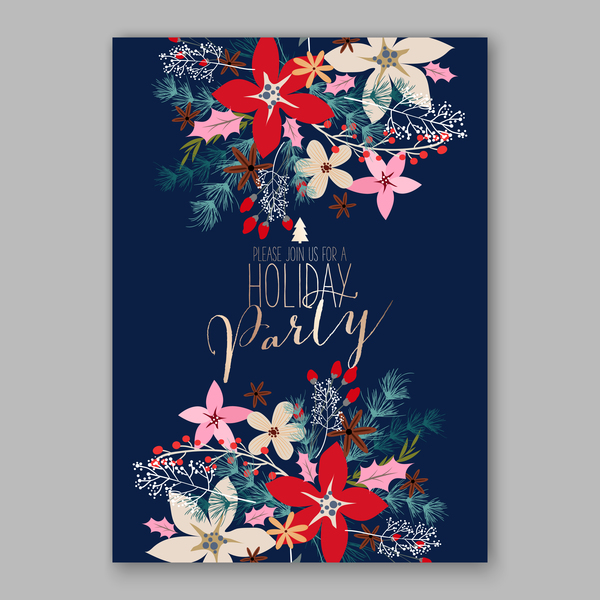Modèle de cartes de mariage bleu avec fleur élégante vecteur 12 mariage fleur elegant cartes Bleu   