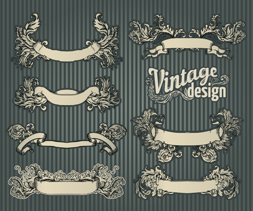 Style classique rubans vector set 02 rubans Classique   