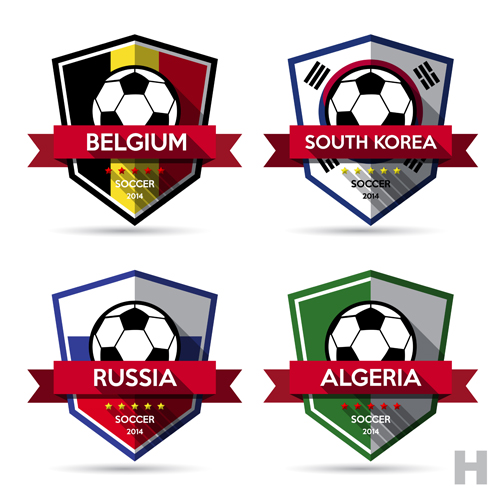 Creative soccer Vector labels Set 04 Soccer étiquettes Créatif   