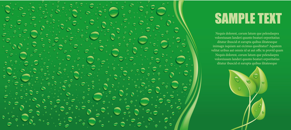 Images vectorielles de fond de texte de panorama de gouttes vertes vert panorama Gouttes   
