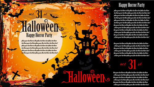 Halloween-Horror-Party-Plakatvektor 03 poster horror halloween   