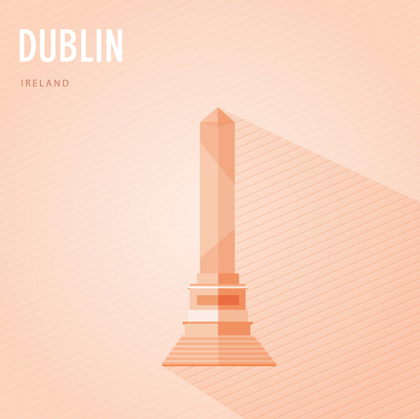 Irlande Bublin monuments vecteur Valentine rouge papier mignon en forme Cupidon coeur   