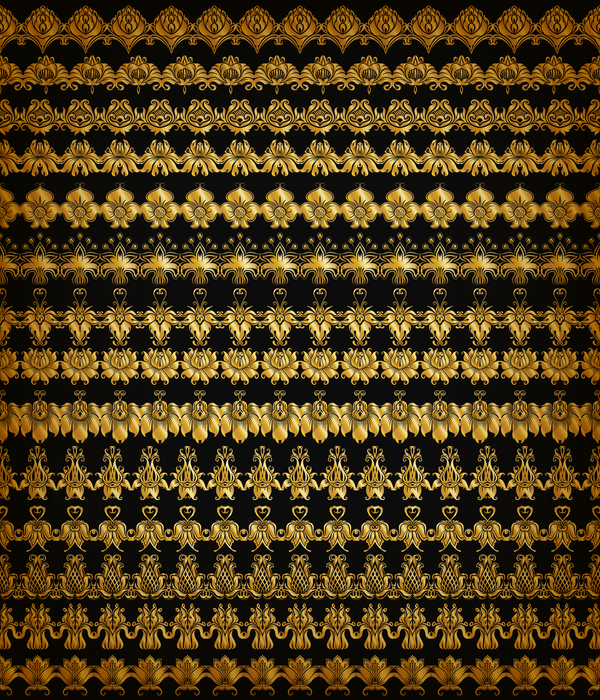 Luxe bordure dorée décor vecteur ensemble 05 or luxe bordures   