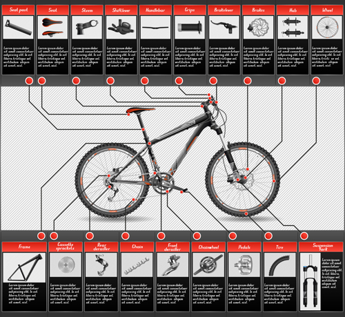 Mountainbike-Strukturbeschreibung Vector 02 Struktur Fahrrad Beschreibung Berg   