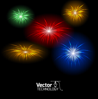 Multicolor Feuerwerk explodiert Hintergrund Vektor 03 multicolor Hintergrundvektor Hintergrund Feuerwerk Explodierung   