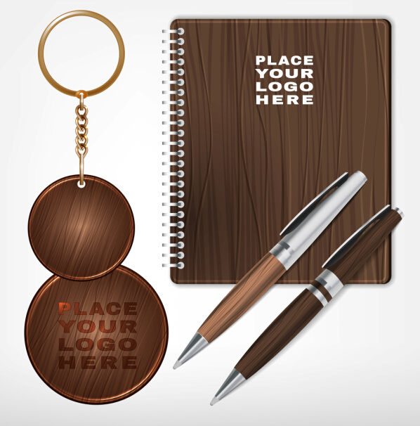 Cahier avec porte-clé et stylo vecteur Design 01 stylo porte-clé design cahier avec   