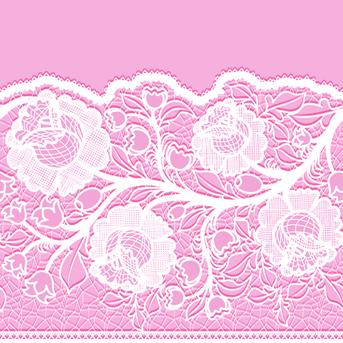 Rosa Hintergrund mit weißem Spitzenvektormaterial 02 Spitzenvektor Spitze material Hintergrund   