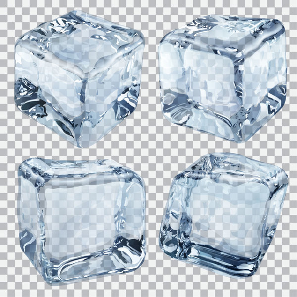 Réaliste glaçons illustration vecteur 01 réaliste glace cubes   