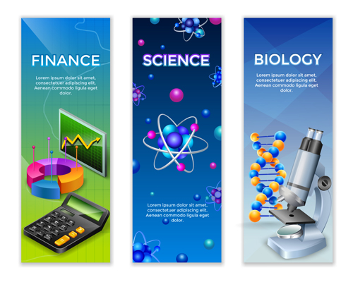 Science Experiment Banner Vektor 02 Wissenschaft experiment banner   