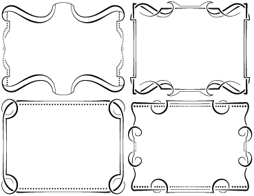 Ensemble de simples vecteurs de trame dessinés à la main 08 simple main dessiné cadre   