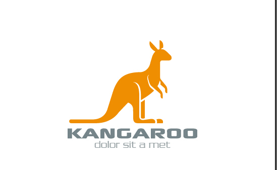 Vecteur simple de conception de logo de kangourou simple logo kangourou   
