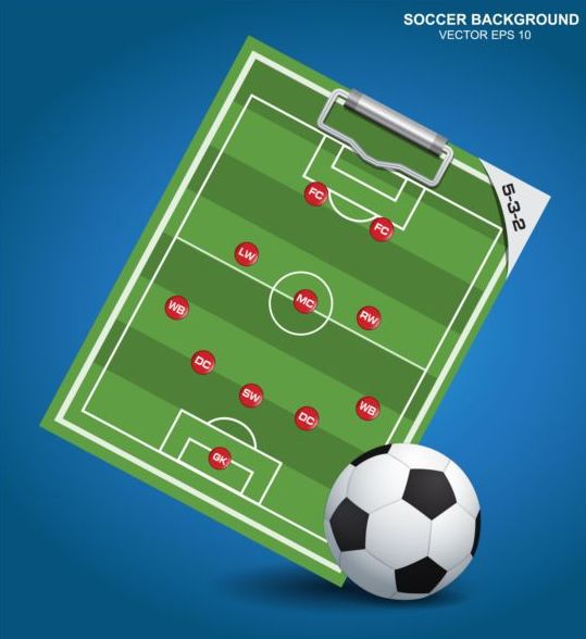 戦略ベクトルを持つサッカーの背景デザイン06 戦略 サッカー   