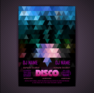 Stilvolles Disco-Party-Plakat Cover 04 Vektor stylish poster party disco cover   