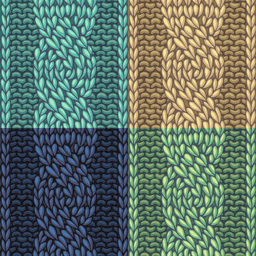 Textures tricoté motif ensemble vecteur 05 textures motif maille   
