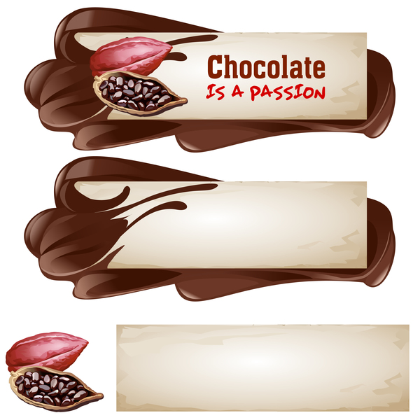 Vecteur de bannière de chocolat matériel 05 Chocolat Bannière   