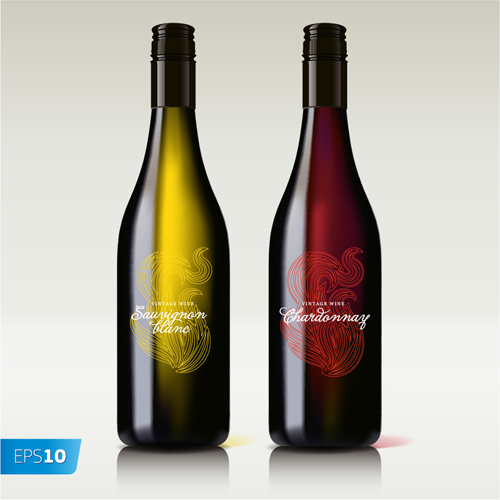 Vector Weinflasche Designmaterial Set 01 Wein material Flasche design   